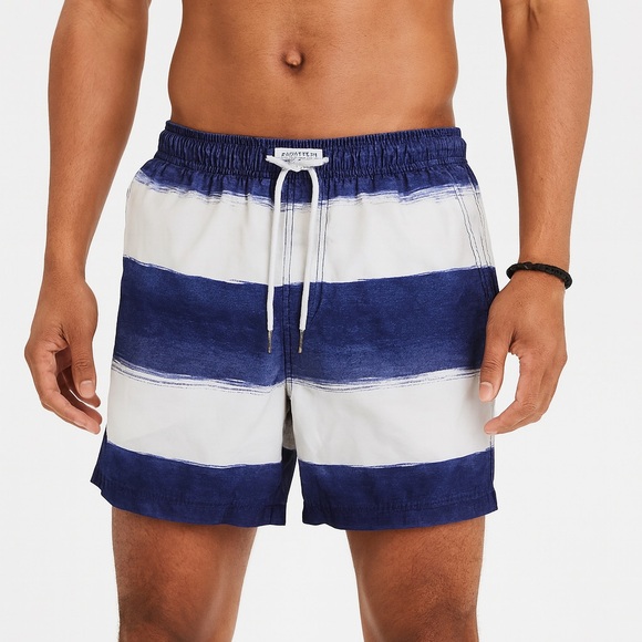 American Eagle Outfitters Other - American Eagle men’s small blue and white striped swim trunks board shorts